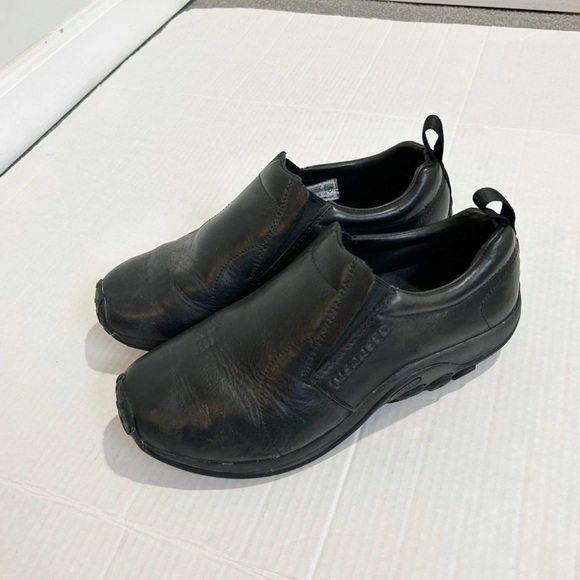Merrell Other - Merrell Men’s Jungle Moc Black Leather Size 9.5W 9.5 Wide Shoe Work Comfort